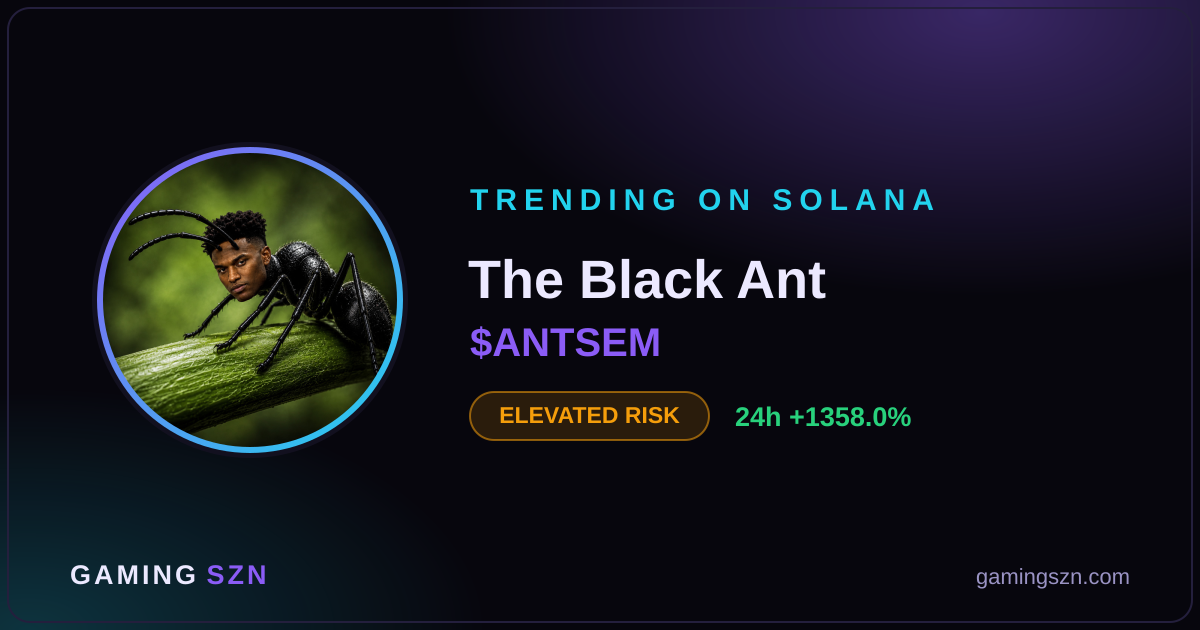 ANTSEM (The Black Ant) Solana Token Surges 1,358%
