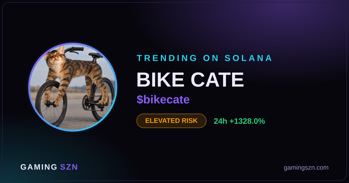 BIKE CATE (bikecate) Solana Token Surges 1,328% in 24H