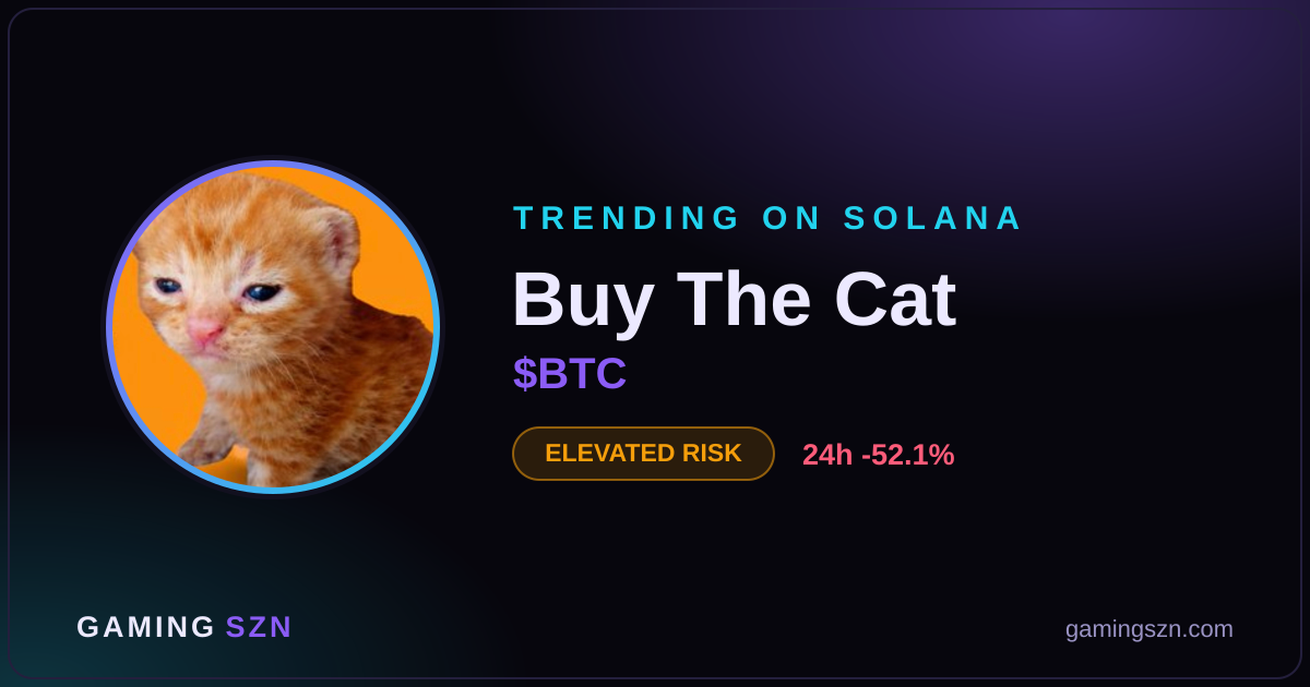 Buy The Cat (BTC) on Solana: Trending Token, Elevated Risk